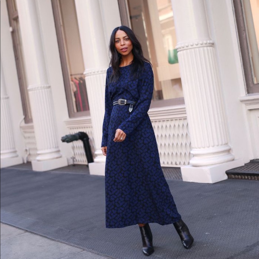 Elizabeth and James Blue and Black Maxi dress